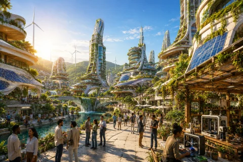The Sunlit Assembly: Green Guilds, Solar Grids, and the Permaculture Polis